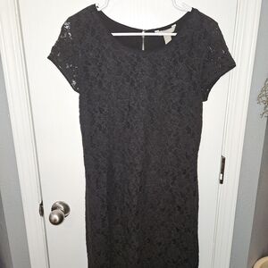 Banana Republic Black Lace Midi Dress